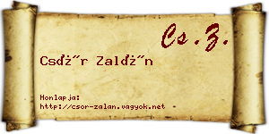 Csór Zalán névjegykártya