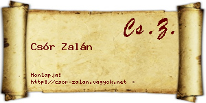 Csór Zalán névjegykártya
